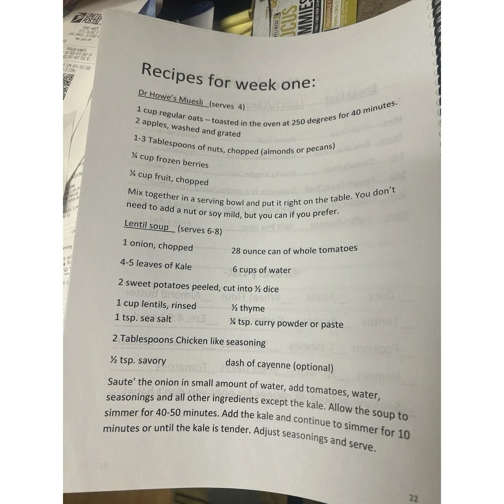 Dr. Julie's Healthy Weight Program‎ Vegan Recipe Book New